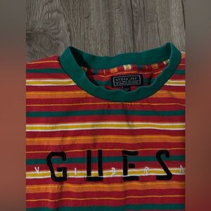 Guess x JBalvin Multicolor Striped Tee with Logo